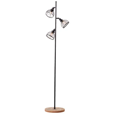Produktbild von Stehlampe, 1,5 m Höhe, Ø 38 cm, E14, max. 42 W, Schalter, Metall/Holz
