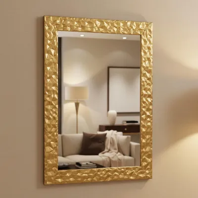 Immagine prodotto di MO.WA Specchio da parete moderno cm 51x71 specchio decorativo in legno oro Italy. Specchio rettangolare da ingresso per soggiorno camera da letto bagno