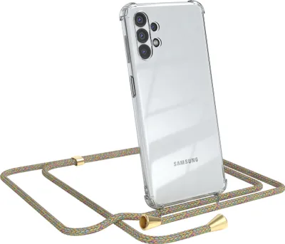 Produktbild von EAZY CASE Handykette kompatibel mit Samsung Galaxy A32 5G, Handyhülle mit Umhängeband, Handykordel, Schutzhülle Clear, Band in Bunt