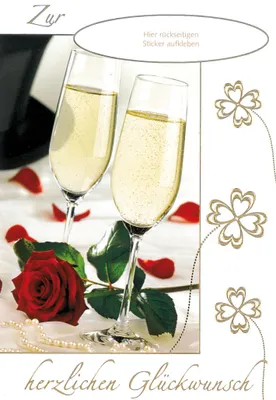 Produktbild von Hochzeitstag - Glückwunschkarte mit Stickerbogen für