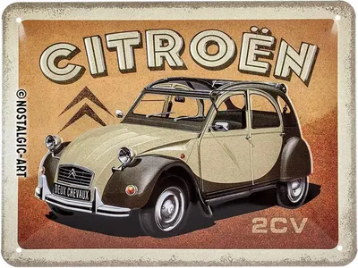 Produktbild von Nostalgic-Art - Blechschild 15x20 cm - Citroen - Citroen 2CV
