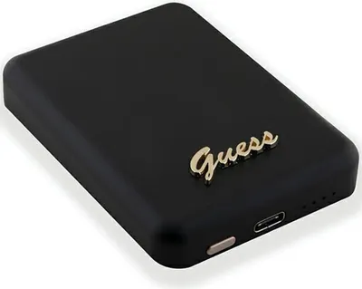 Produktbild von Guess Magsafe Metal Script Logo Induktions-Powerbank 15 W 5000 Mah - Schwarz
