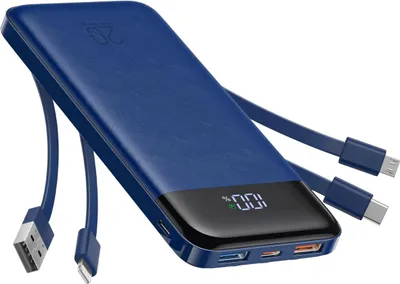 Produktbild von Charmast Power Bank, 22,5W Powerbank 20000mAh mit 4 Kabel-Blau
