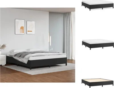 Produktbild von vidaXL Bettgestell Schwarz 160x200 cm Kunstleder - Betten & Bettgestelle