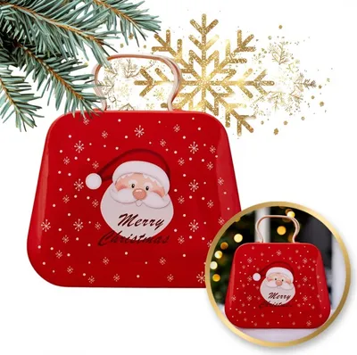 Produktbild von Metalldose mit Süßigkeitengriff, rot mit Nikolaus, 7cm x 5,5cm, ksn163.
