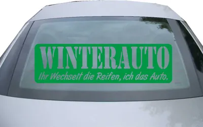 Produktbild von Indigos UG - Aufkleber Heckscheibe & Motorklappe DE2045 - grün - 600x171 mm - Winterauto - Auto Scheiben Fenster Heckklappe Tuning Racing JDM - Die cut