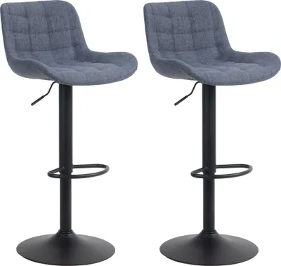 Produktbild von 2er Set Barhocker HLO-CP299 Stoff  blau