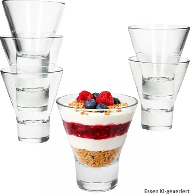 Produktbild von YPSI 6x Dessertgläser Glas 170ml konisch Dessert Snacks Salat Shots