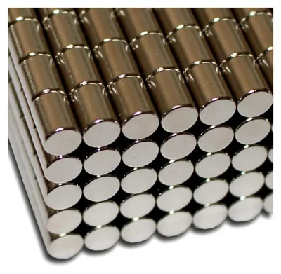 Produktbild von 250 Neodym-Stabmagnete Ø5x7 mm NdFeB N52 vernickelt - Haftkraft etwa 900 g