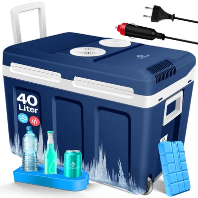Produktbild von KESSER® 40L Kühlbox mit Rollen | zum Warmhalten und Kühlen | thermo-Elektrische Kühlbox | 12 Volt und 230 Volt| Mini-Kühlschrank | Thermobox für Auto| Boot und Camping |  mit ECO Modus