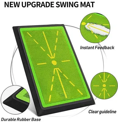 Produktbild von Golftrainingsmatten für das Erkennen der Schlagtechnik, das Nachverfolgen der Ballbahn, Orientierung und das Training des Schlagbogens.
