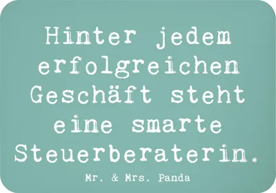 Produktbild von Mr. & Mrs. Panda magnet Spruch Steuerberaterin Erfolg - Meeresbrise - Geschenk, kreative Geschenke, wandmagnet, whiteboardmagnet, Pinnwandmagnet, Berufsleben, haftmagnet