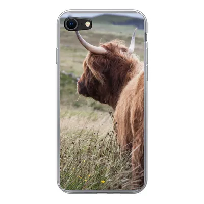 Produktbild von MuchoWow® Handyhülle Schutzhülle Hülle für iPhone 7 Schottische Highlander - Natur - Meer Silikon Softcase Handy Hülle - Kartenhalter