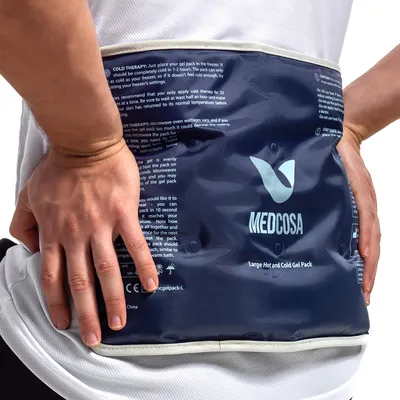 Image de Grand sac de glace en gel | Utilisable à chaud ou à froid | Sacs de refroidissement réutilisables pour le soulagement des blessures, des genoux, du dos et des épaules,