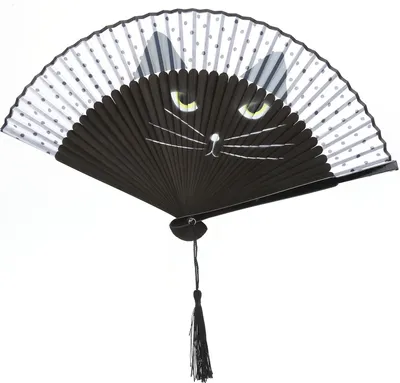 Obrázok produktu pre Mačací skladací ventilátor, kreslený mačací ventilátor, japonský štýl ventilátora, maľovaný ventilátor, skladací ventilátor, ručné práce