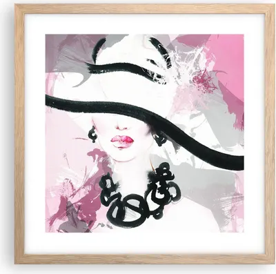 Produktbild von Gerahmtes Poster - Rahmen in heller Eiche - Frau Abstraktion - 40x40 cm - Wand Bild - Wanddeko - Wandbilder - Kunstposter - Wandposter - Bilderrahmen - Bilder - Kunstdruck - Wandbild - P2NAC40x40-3690