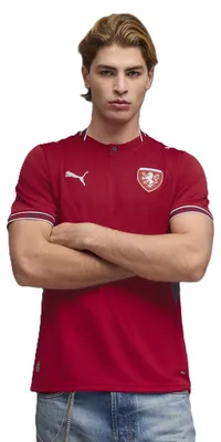 Obrázok produktu pre PUMA Czechia 2026 Home Jersey, Dospelý, Samec, Červená, Biela, Dres, Jednofarebné, futbal