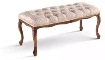 Image de Sièges Banc de bois rembourré Tabouret en tissu rose Nouveau