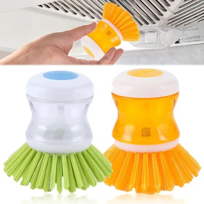 Immagine prodotto di Set di 2 spazzole per la pulizia della cucina ricaricabili, con dispenser per liquidi, dimensioni 6,5 x 8 cm