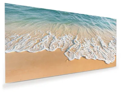Produktbild von Glasbild 120x60cm in XXL für Wohnzimmer, Schlafzimmer Motiv Wellen am Strand