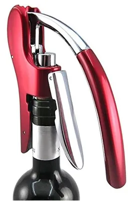 Image de Tire-bouchon en acier inoxydable - Efficace et écologique - Rouge