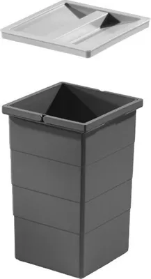 Obrázek produktu pro Vnitřní odpadkový koš Hailo 1129949 tmavě šedý 15 litrů 226x233x350 mm s víkem