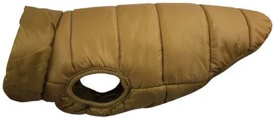 Obrázok produktu pre Zimná bunda pre malé, stredné a veľké psy, v hnedej farbe, vyrobená z bavlny, veľkosť L (obvod hrudníka 58 cm, dĺžka chrbta 40 cm).