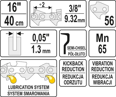 Productafbeelding van Zaagketting 16'' 3/8' 1,3 mm 56t
