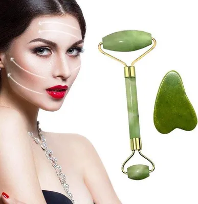 Produktbild von Famanu Gesichtsmassagegerät – Hautverjüngungsgerät – Massagehilfsmittel – Jade-Roller