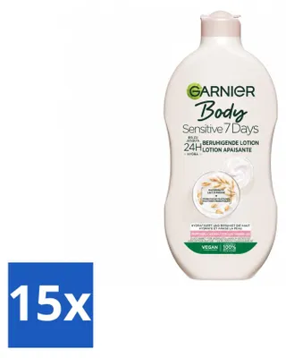 Productafbeelding van 15 x Garnier Body Sensitive Lichaamslotion met havermelk en probiotica, 400 ml - Voordeelverpakking - 15 stuks