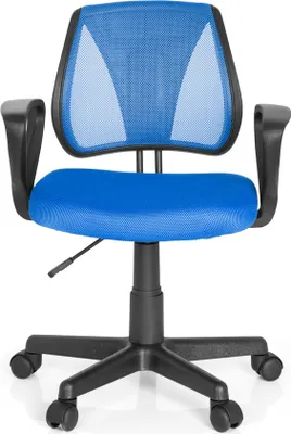 Immagine prodotto di hjh OFFICE sedia girevole per bambini KIDDY CD sedia da scrivania per bambini regolabile in altezza con braccioli tessuto / rete
