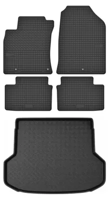 Productafbeelding van Rubberen automatten + kofferbakmat voor Kia Ceed III vanaf 2021 (stationwagen) – 5-delig, zwart, op maat – Wielganizator