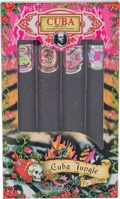 Produktbild von Cuba Jungle set EDP 35 ml Cuba Snake + Cuba Tiger 35 ml + Cuba Zebra 35 ml + Heartbreaker 35 ml W