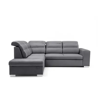 Produktbild von MUFFO Ecksofa CLOUD L Links mit Schlaffunktion 120x190 Velours Dunkelgrau