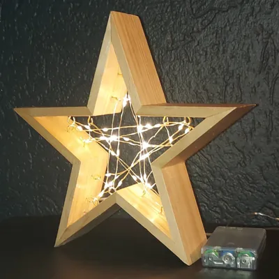 Obrázok produktu pre FHS drevená hviezda 40 LED 6/18T 25 x 5,5 x 23 cm