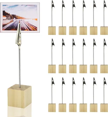 Productafbeelding van Fotohouders met klemmen, 20 stuks, van hout, voor tafelkaarten