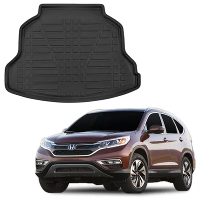 Image de Tapis De Coffre Sur Mesure Pour Honda CR-V 2012-2017, Noir, Antidérapant, Bord Haut, Toutes Saisons