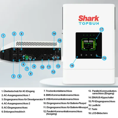 Image de Onduleur hybride solaire, blanc - Puissance de 6,5 kW - Pour le stockage de l'énergie solaire