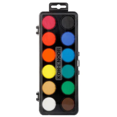 Image de KOH boîte de couleurs école aquarelle 12pcs noir K