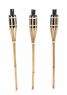 Produktbild von Bambus-Gartenfackeln 3er-Set von Lifetime Garden, nachfüllbar, robust, Lampenöl, Petroleum, Paraffinöl, Länge ca. 63 cm