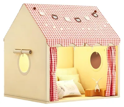 Productafbeelding van Kindertent voor Binnen - Speeltent Roze met Gordijn voor Kinderen
