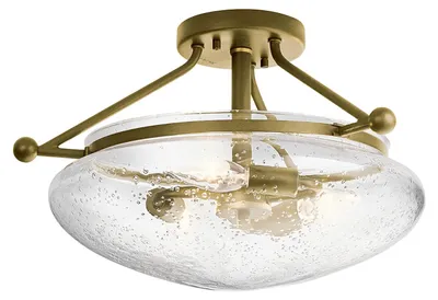 Immagine prodotto di Lampada A Soffitto Contemporanea Belle Acciaio Ottone Spazzolato Vetro 3 Luci E14