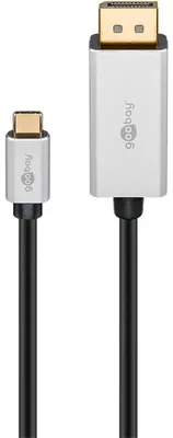 Produktbild von Adapterkabel USB-C 4.0 > DisplayPort (schwarz/silber, 2 Meter)
