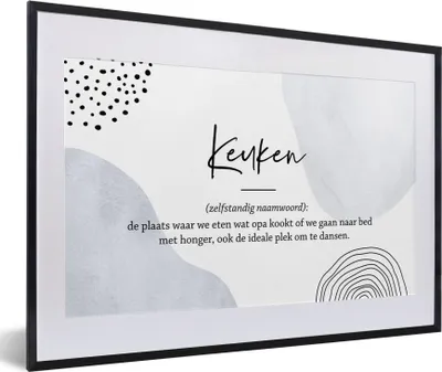Produktbild von MuchoWow® Gerahmtes Poster Küche - Großvater - Zitate - Wörterbuch - Definition Küche 60x40 cm - Poster mit Schwarzem Bilderrahmen Wandposter Rahmen Foto Bilder - Schlafzimmer - Plakat in Rahmen - Drucken