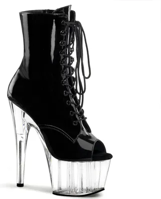 Produktbild von ADORE-1021 Damen Booties von Pleaser, Schwarz Transparent , EU 36, US 6