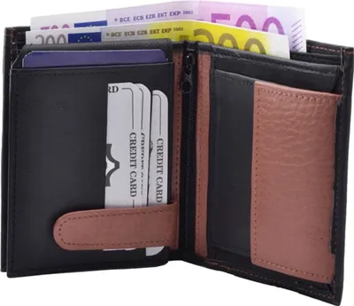 Produktbild von Geldbörse Nappa Leder Kombibörse schwarz/tan