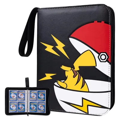 Produktbild von Pokémon Sammelkarten Album, Sammelalbum für Karten, Kunstleder Sammelalbum mit Reißverschluss, 50 Seiten 400 Taschen - 4 pocket