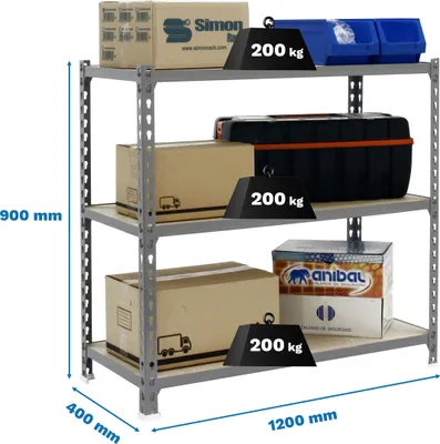 Zdjęcie produktu dla MADERCLICK MEGAPLUS 3/400 900 GALVA/DREWNO metalowa półka