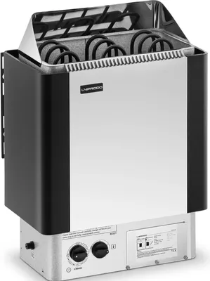 Produktbild von Elektrischer Saunaofen mit eingebauter Steuerung 3-6 m3 bis 110°C 400 V 4,5 kW silber-schwarz