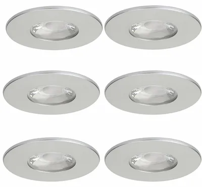 Produktbild von Malmbergs 6x MD-881 silber LED Einbauspot dimmbar 4,5W 70mm warmweiß IP44